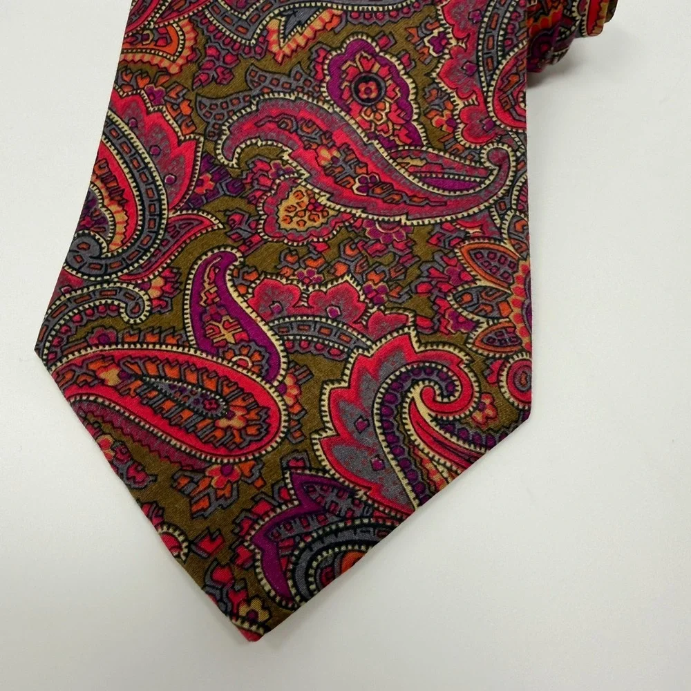Liberty of London Necktie Mens OS‎ Multicolor Paisley 100% Cotton Made in USA